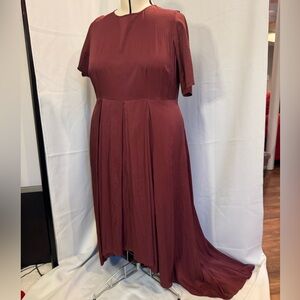 Universal Standard x Goop Maya dress Burgundy High Low Dress
